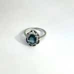 Серебряное кольцо с топазом Лондон Блю 2.428ct, вес изделия 3,98 гр (2111764) 18.5 размер