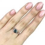 Серебряное кольцо с топазом Лондон Блю, вес изделия 3,13 гр (1655320) 18.5 размер