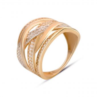 Золотое кольцо с фианитами 1.18ct (14671104) 17.5 размер