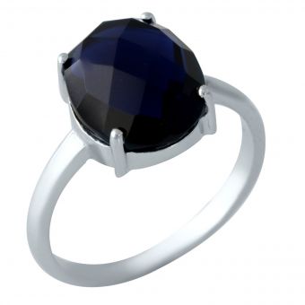 Серебряное кольцо с сапфиром nano 4.05ct, вес изделия 2,66 гр (1959305) 19 размер