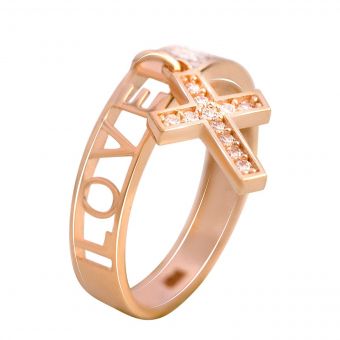 Золотое кольцо с фианитами 0.5ct (13741201) 18 размер