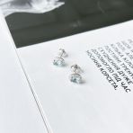 Срібні сережки з топазом та фіанітами (60001726)