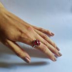 Серебряное кольцо с натуральным рубином 5.226ct, вес изделия 3,92 гр (2127529) 17 размер