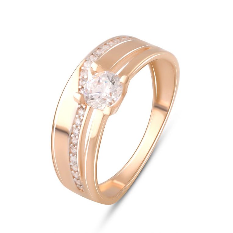 Золотое кольцо с фианитами 0.44ct (2087205) 18 размер