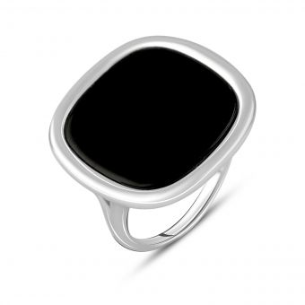Серебряное кольцо с натуральным ониксом 5.781ct, вес изделия 7,69 гр (2125891) 17.5 размер