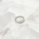 Серебряное кольцо с фианитами, вес изделия 3,55 гр (2143741) 19 размер