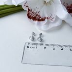 Срібні сережки з натуральним жемчугом та фіанітами (2152484)