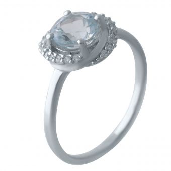 Серебряное кольцо с натуральным топазом 1.708ct, вес изделия 2,58 гр (2028383) 17.5 размер