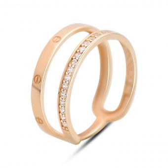 Золотое кольцо с фианитами 0.27ct (15415001) 18 размер