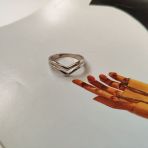 Серебряное кольцо с без камней, вес изделия 2,4 гр (2134039) 18 размер