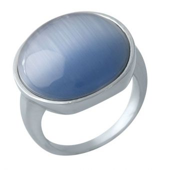 Серебряное кольцо с кошачьим глазом 18.469ct, вес изделия 8,68 гр (1975121) 18 размер