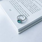 Серебряное кольцо с аквамарином nano 1.647ct, фианитами, вес изделия 2,56 гр (2141532) 17 размер