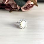 Серебряное кольцо с натуральным перламутром, жемчугом, вес изделия 3,93 гр (1980361) 18 размер