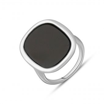 Серебряное кольцо с натуральным ониксом 4.078ct, вес изделия 6,82 гр (2129240) 17.5 размер