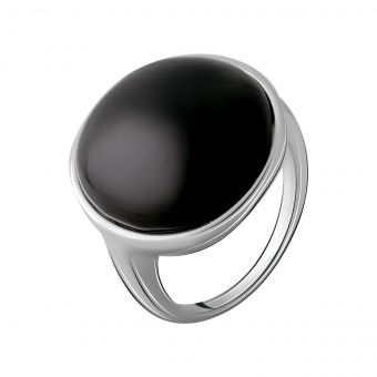 Серебряное кольцо с натуральным ониксом 18.469ct, вес изделия 9,25 гр (2069577) 18 размер