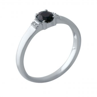 Серебряное кольцо с натуральным сапфиром 0.461ct, вес изделия 1,71 гр (2028154) 17.5 размер