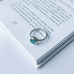 Серебряное кольцо с аквамарином nano 1.717ct, вес изделия 2,91 гр (2141464) 17.5 размер