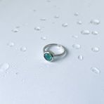 Серебряное кольцо с аквамарином nano 1.717ct, вес изделия 2,91 гр (2141464) 17.5 размер