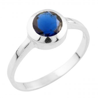 Серебряное кольцо с сапфиром nano 0.637ct, вес изделия 2,09 гр (1509791) 18 размер