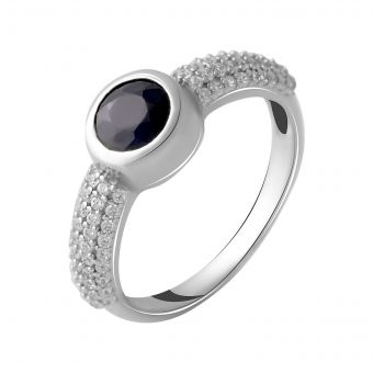 Серебряное кольцо с натуральным сапфиром 1.11ct, вес изделия 2,89 гр (2050339) 17.5 размер