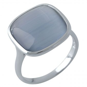 Серебряное кольцо с кошачьим глазом 10.24ct, вес изделия 4,58 гр (1975282) 17.5 размер