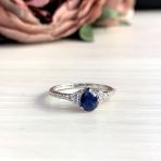 Серебряное кольцо с натуральным сапфиром 1.179ct, вес изделия 1,8 гр (2051923) 17 размер