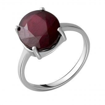 Серебряное кольцо с натуральным рубином 6.308ct, вес изделия 2,81 гр (2053989) 17.5 размер