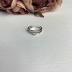 Серебряное кольцо с фианитами, вес изделия 2,1 гр (2082170) adjustable размер