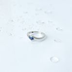 Срібне кільце Тіва з сапфіром нано 0,3 карата, вага виробу 2,64 г (2140788) розмір 17.