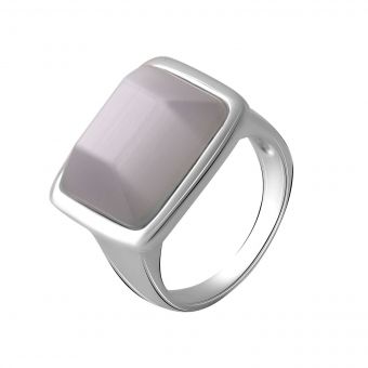 Серебряное кольцо с кошачьим глазом, вес изделия 7,86 гр (2053804) 18 размер