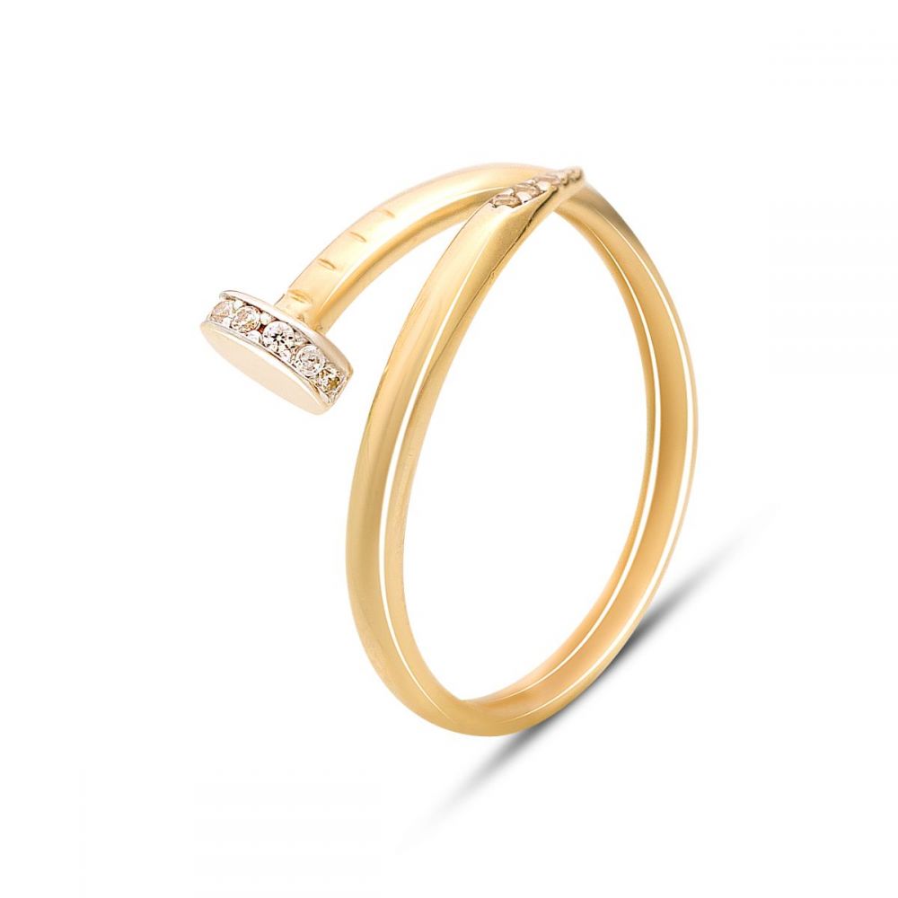 Золотое кольцо с фианитами 0.22ct (15018303) 17.5 размер