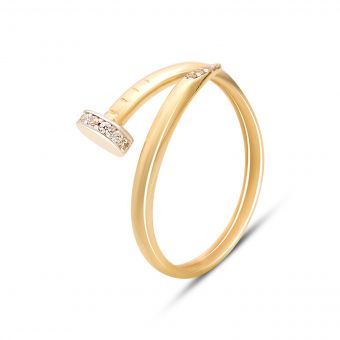 Золотое кольцо с фианитами 0.22ct (15018303) 17.5 размер
