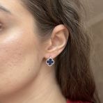 Silver earrings with natural lapis lazuli (60001924)