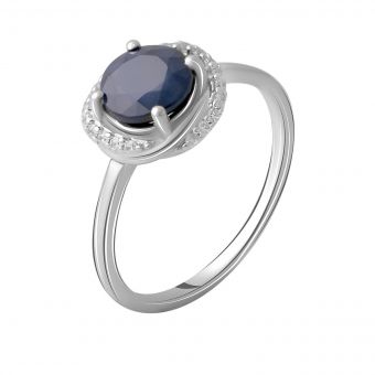 Серебряное кольцо с натуральным сапфиром 1.878ct, вес изделия 2,69 гр (2063087) 17 размер