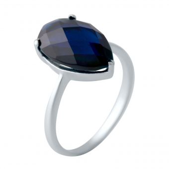 Серебряное кольцо с сапфиром nano, вес изделия 2,89 гр (2040477) 17.5 размер