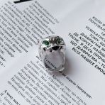 Серебряное кольцо с фианитами, емаллю, вес изделия 15,99 гр (2152392) 18 размер