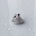Серебряное кольцо с фианитами, емаллю, вес изделия 18,01 гр (2152408) 18 размер