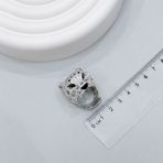Срібне кільце з фіанітами, емаллю, вага виробу 18,01 г (2152408) розмір 18