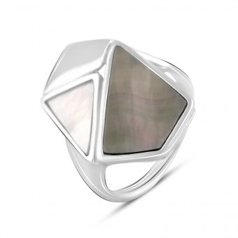 Серебряное кольцо с натуральным перламутром, вес изделия 4,87 гр (2107941) 18 размер