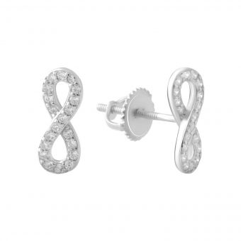 Срібні сережки з фіанітами (2081166)