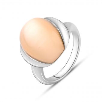 Серебряное кольцо с кошачьим глазом, вес изделия 10,31 гр (2076704) 18 размер