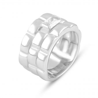 Серебряное кольцо с фианитами, вес изделия 8,88 гр (2102489) 17.5 размер
