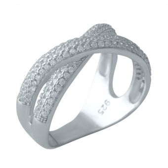 Серебряное кольцо с фианитами, вес изделия 4,33 гр (2001409) 16.5 размер