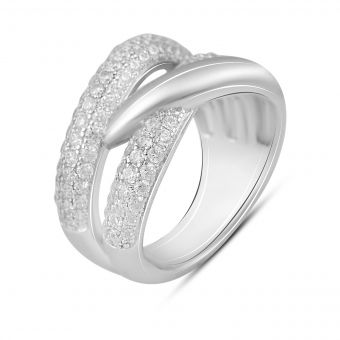 Серебряное кольцо с фианитами, вес изделия 7,47 гр (2128694) 19 размер