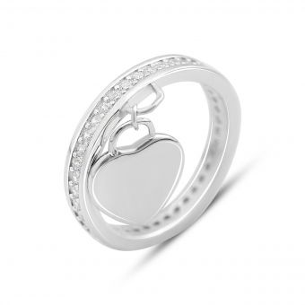 Серебряное кольцо с фианитами, вес изделия 3,32 гр (2152590) 18 размер