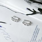 Срібні сережки з фіанітами (2128403)