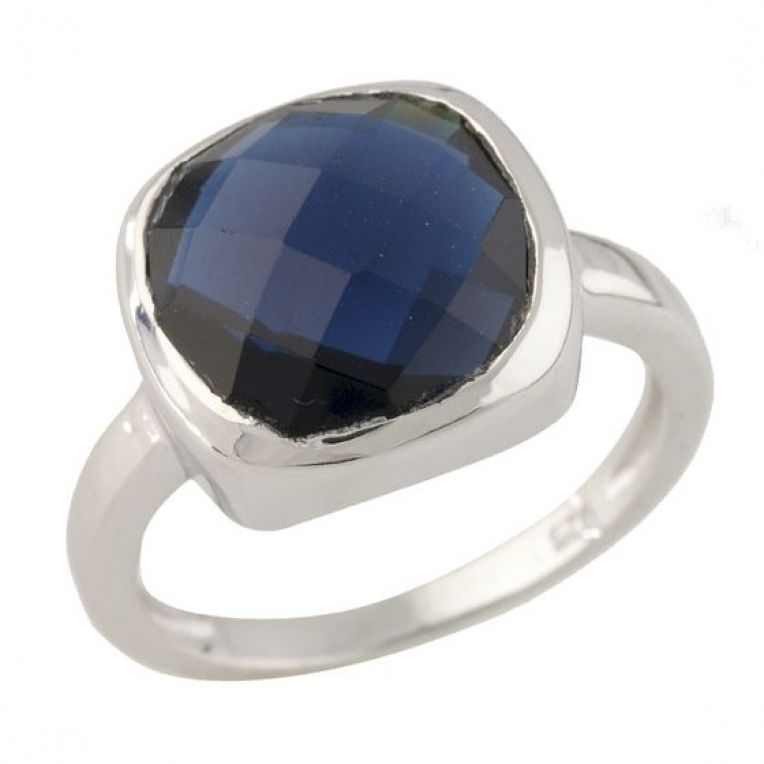 Серебряное кольцо с сапфиром nano, вес изделия 3,74 гр (0712222) 16.5 размер