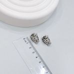 Срібні сережки з фіанітами та емаллю (2152347)