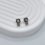 Срібні сережки з фіанітами та емаллю (2152347)