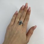 Серебряное кольцо с топазом Лондон Блю 1.837ct, вес изделия 3,11 гр (2127345) 17 размер